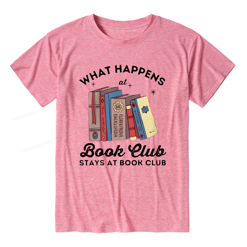 Pagewings Soft What Happens At Book Club 10098 Bookish Unisex Heather T-Shirt