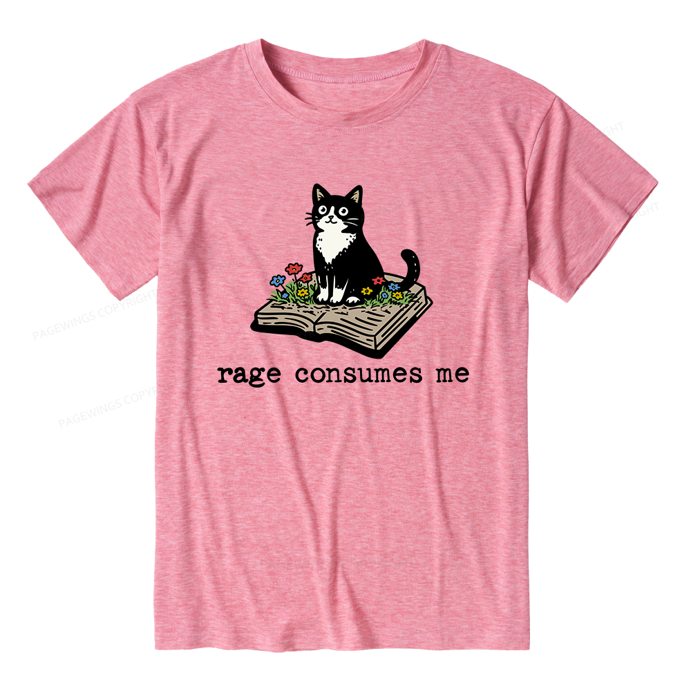 Pagewings Soft Rage Consumes Me 14671 Bookish Unisex Heather T-Shirt