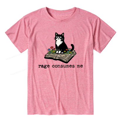 Pagewings Soft Rage Consumes Me 14671 Bookish Unisex Heather T-Shirt