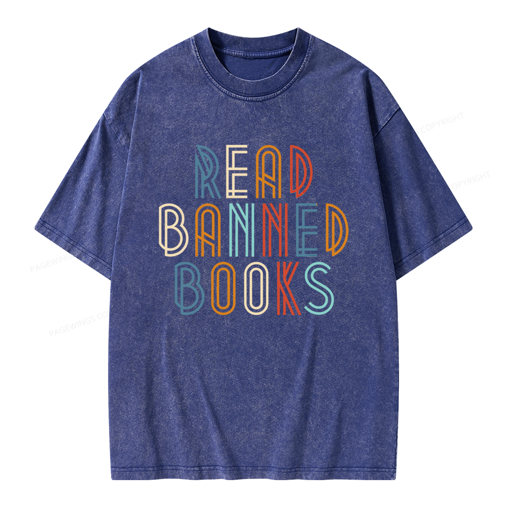 Pagewing Read Banned Books Unisex Washed T-shirt