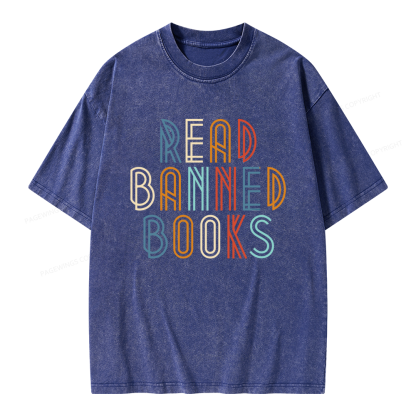 Pagewing Read Banned Books Unisex Washed T-shirt