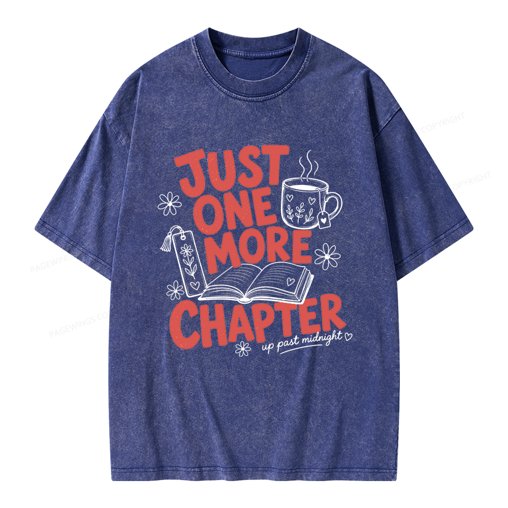 Pagewing Just One More Chapter Unisex Washed T-shirt