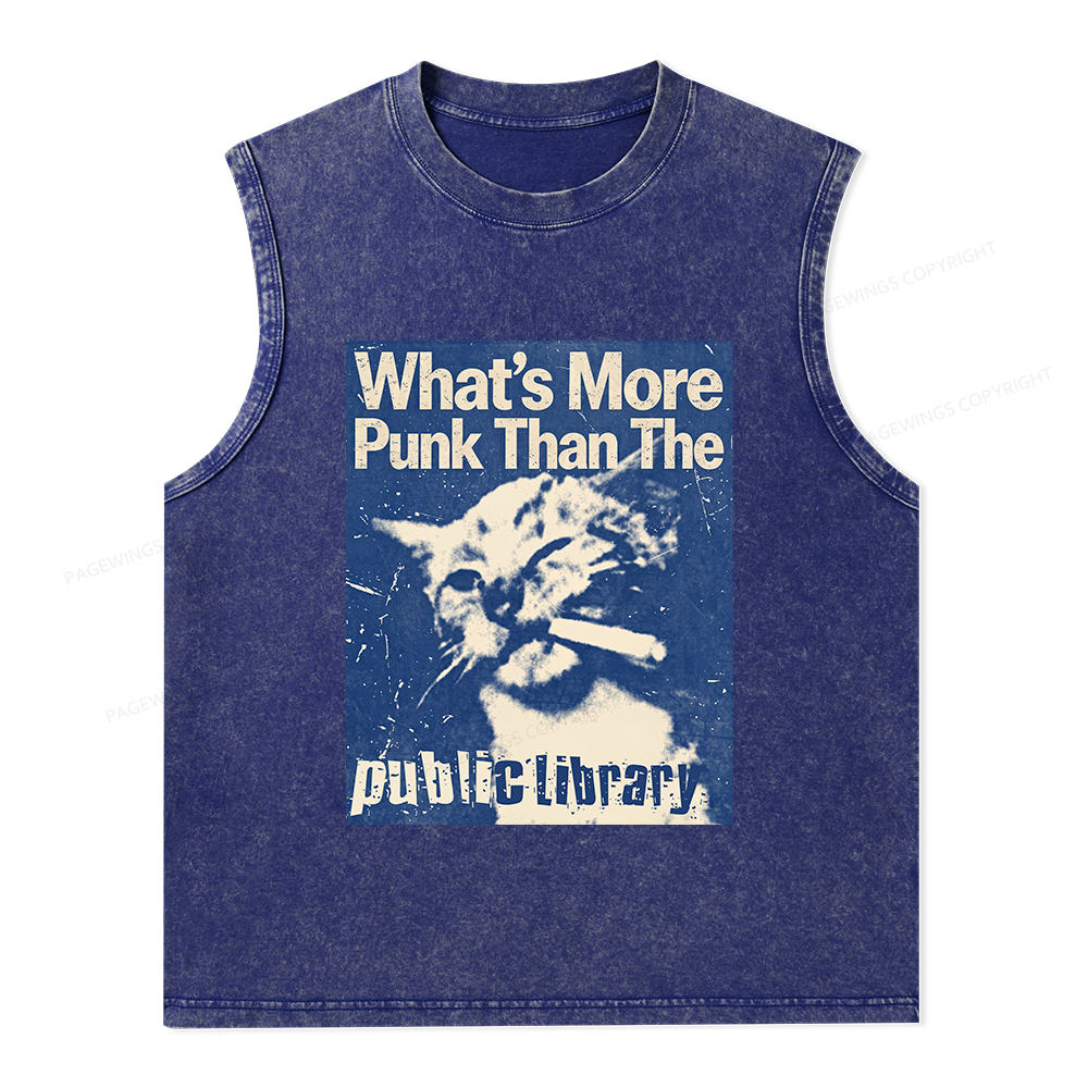 Pagewings More Punk Than The Public Library15772 Bookish Unisex Washed Tank Top