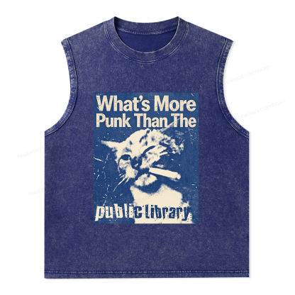 Pagewings More Punk Than The Public Library15772 Bookish Unisex Washed Tank Top