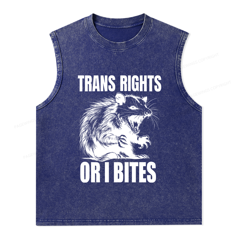 Pagewings Trans Rights15860 Bookish Unisex Washed Tank Top
