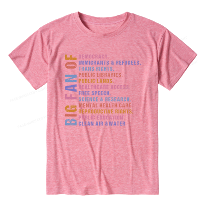 Pagewings Soft Big Fan of Human Rights 14672 Bookish Unisex Heather T-Shirt