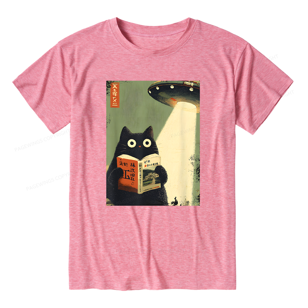 Pagewings Soft Cat Book Lovers 15182 Bookish Unisex Heather T-Shirt