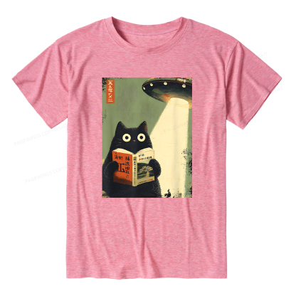 Pagewings Soft Cat Book Lovers 15182 Bookish Unisex Heather T-Shirt