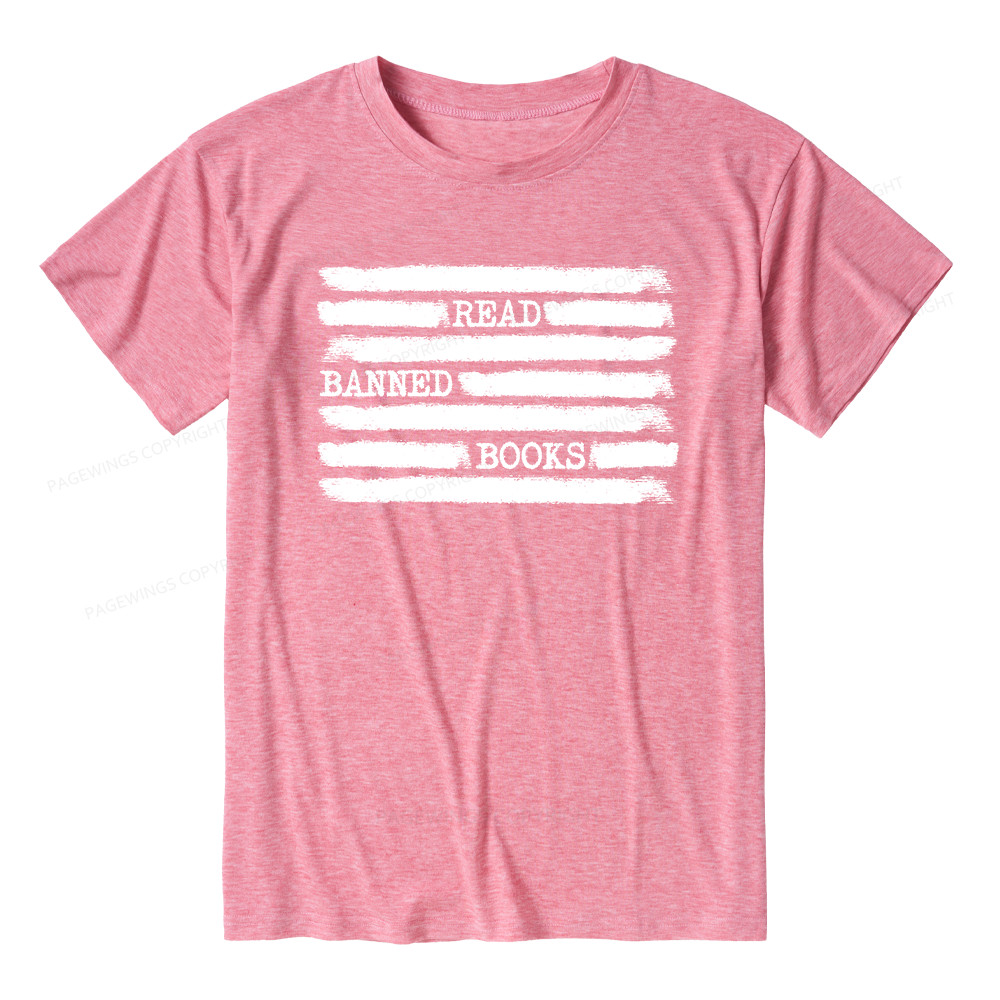 Pagewings Soft Read Banned Books 11421 Bookish Unisex Heather T-Shirt