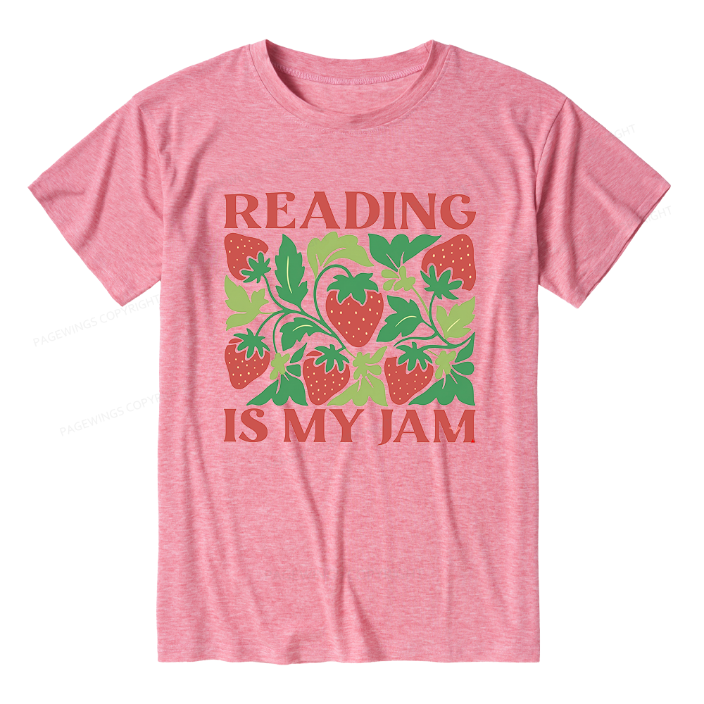 Pagewings Soft Reading Is My Jam 15972 Bookish Unisex Heather T-Shirt