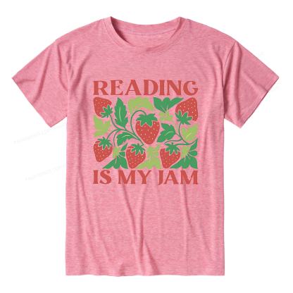 Pagewings Soft Reading Is My Jam 15972 Bookish Unisex Heather T-Shirt