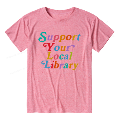 Pagewings Soft Support Your Local Library 11637 Bookish Unisex Heather T-Shirt