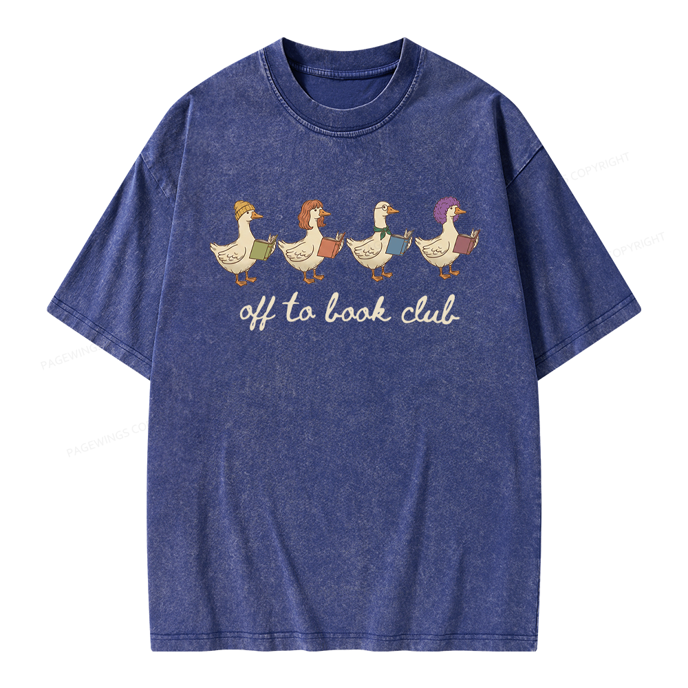 Pagewing Off To Book Club Unisex Washed T-shirt