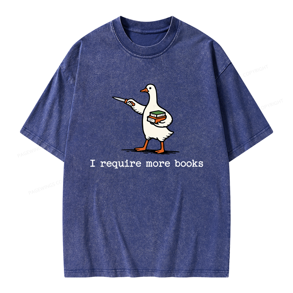 Pagewing Silly Goose Book Lover Unisex Washed T-shirt
