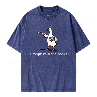 Pagewing Silly Goose Book Lover Unisex Washed T-shirt