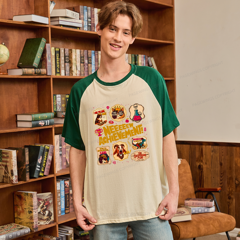 Pagewings Sci Fi Book Lover 14489 Bookish Raglan T-shirt