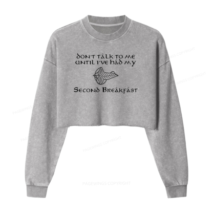 Pagewings Don't Talk To Me Washed Crop Sweatshirt