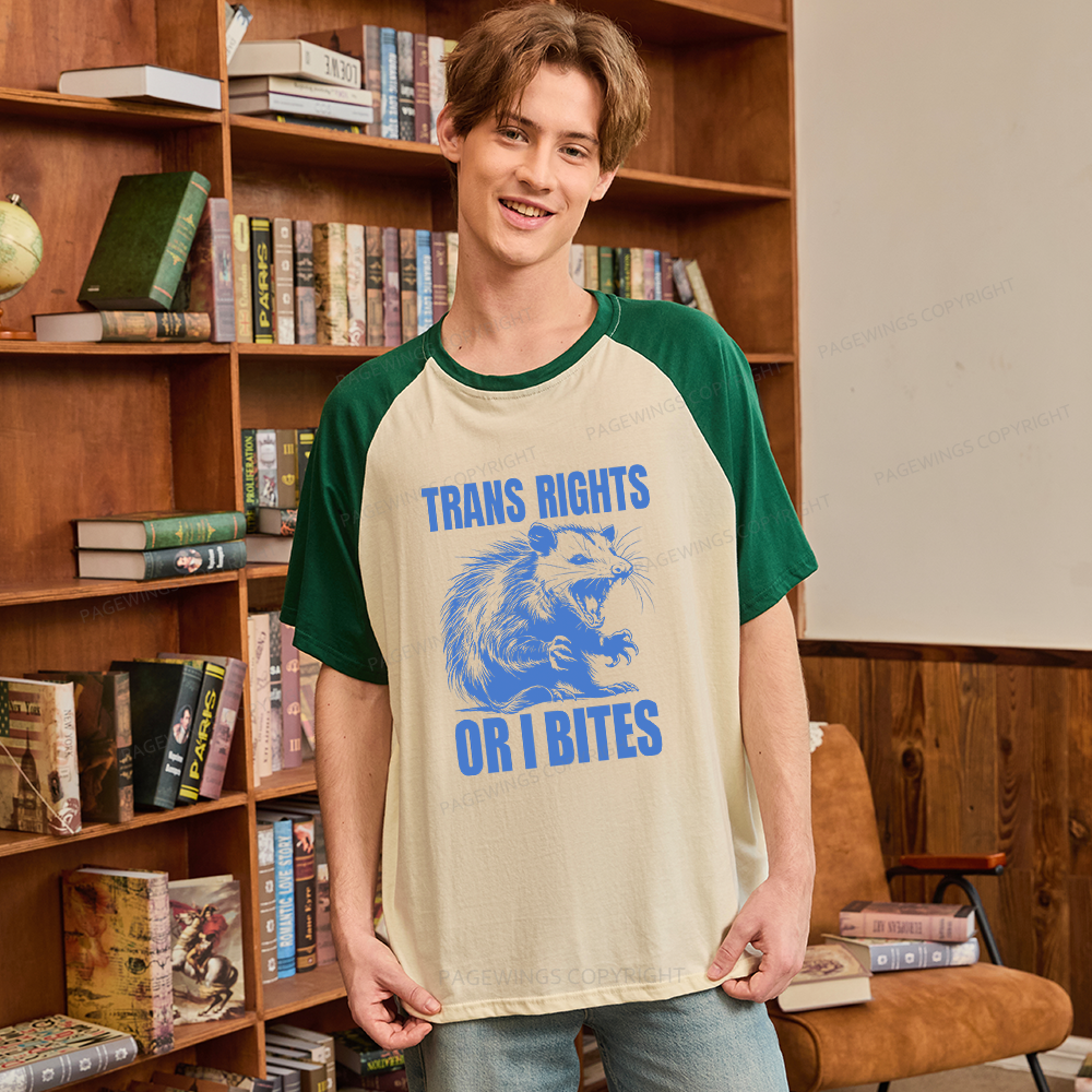 Pagewings Trans Rights 15860 Bookish Raglan T-shirt