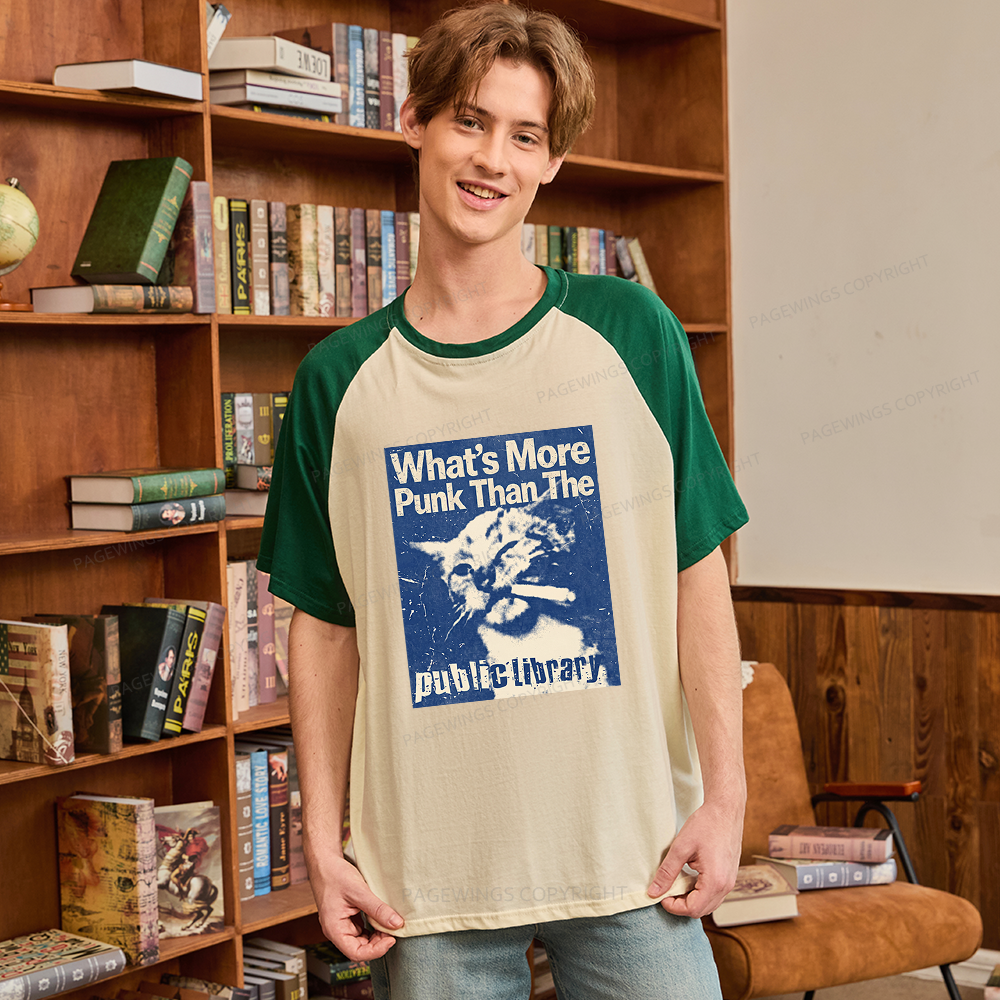 Pagewings What's More Punk Than The Public Library 15772 Bookish Raglan T-shirt