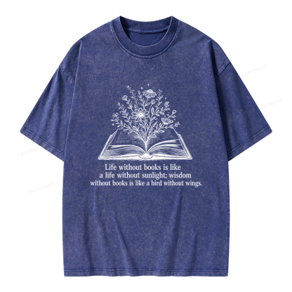 Pagewing Reading Quote Unisex Washed T-shirt