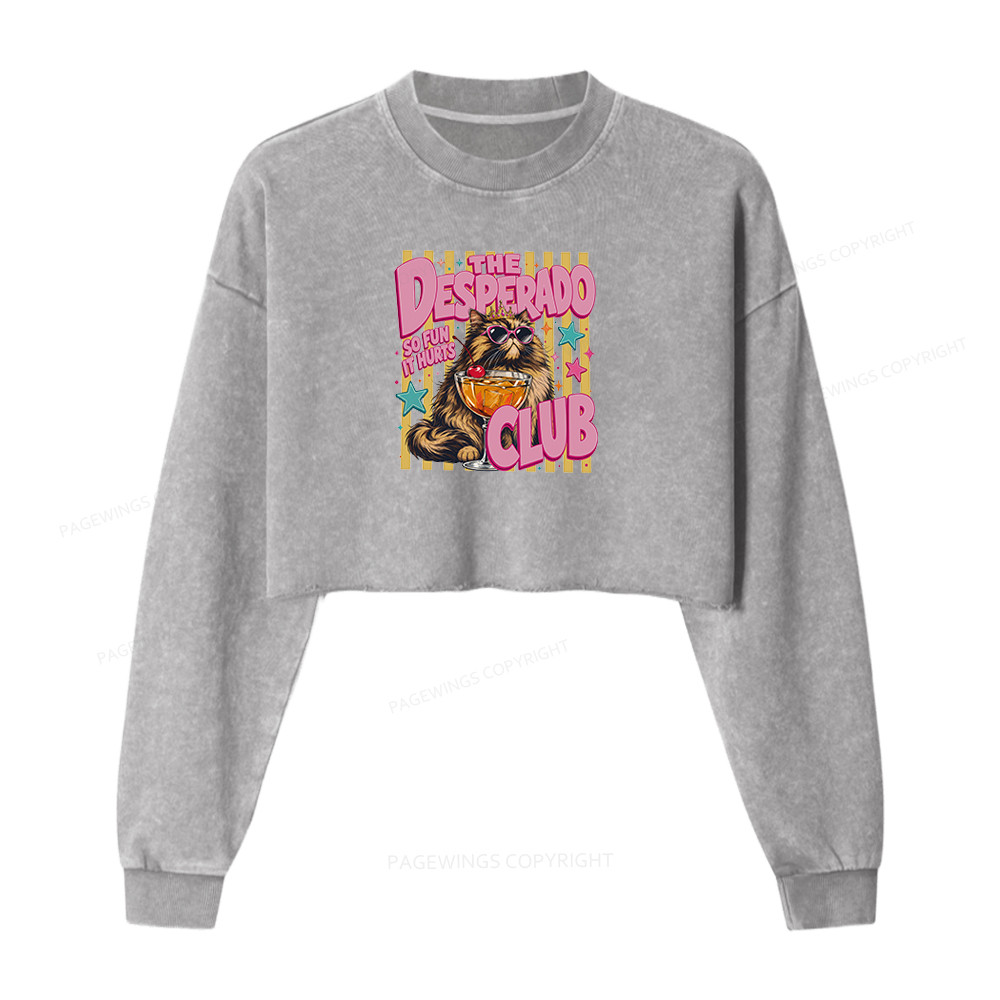 Pagewings Desperado Club Washed Crop Sweatshirt