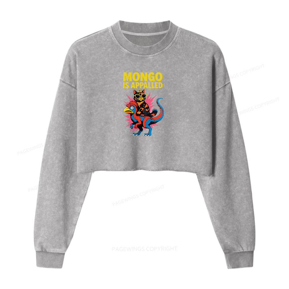 Pagewings Sci-Fi Book Lover Washed Crop Sweatshirt