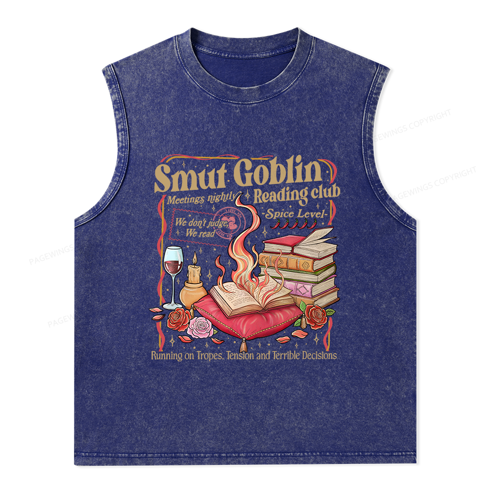 Pagewings Smut Goblin Dark Romance Unisex Washed Tank Top