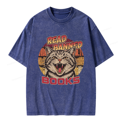 Pagewing Read Banned Books Unisex Washed T-shirt