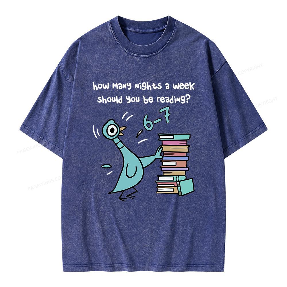 Pagewing Book Lover Librarian Unisex Washed T-shirt