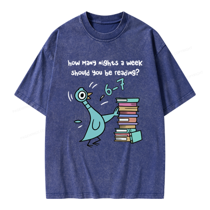 Pagewing Book Lover Librarian Unisex Washed T-shirt