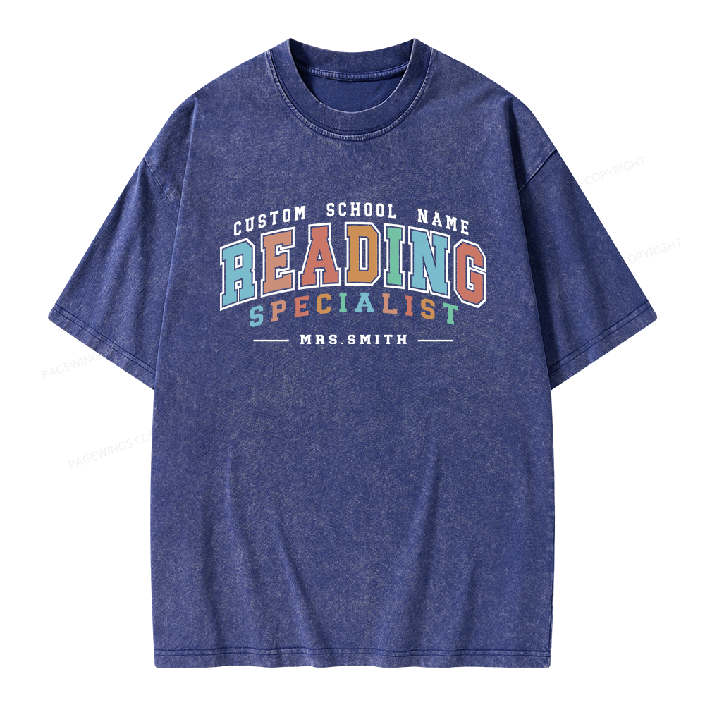 Pagewing Personalized Reading Unisex Washed T-shirt