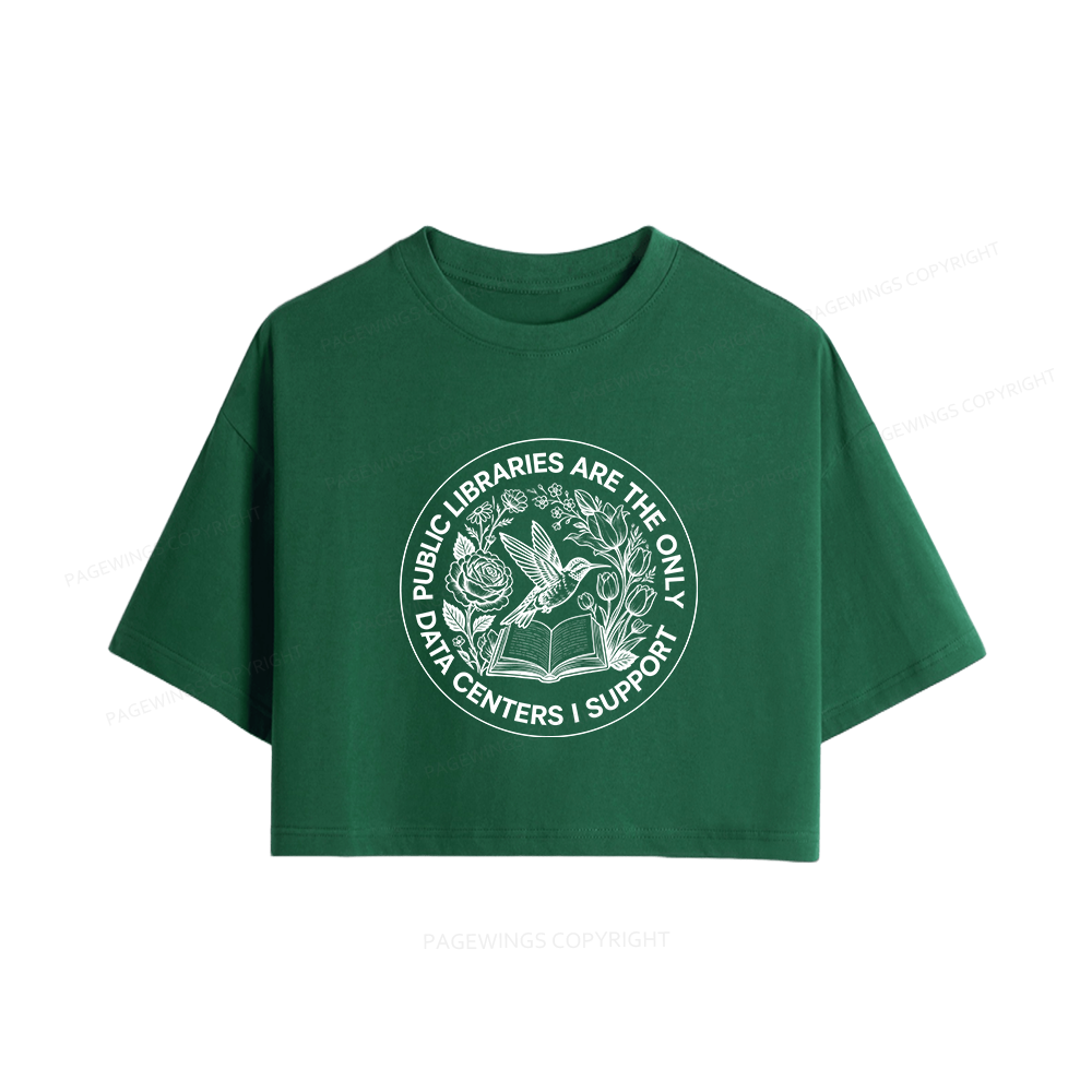 Pagewing Public Libraries16091 Book Women Crop Tops