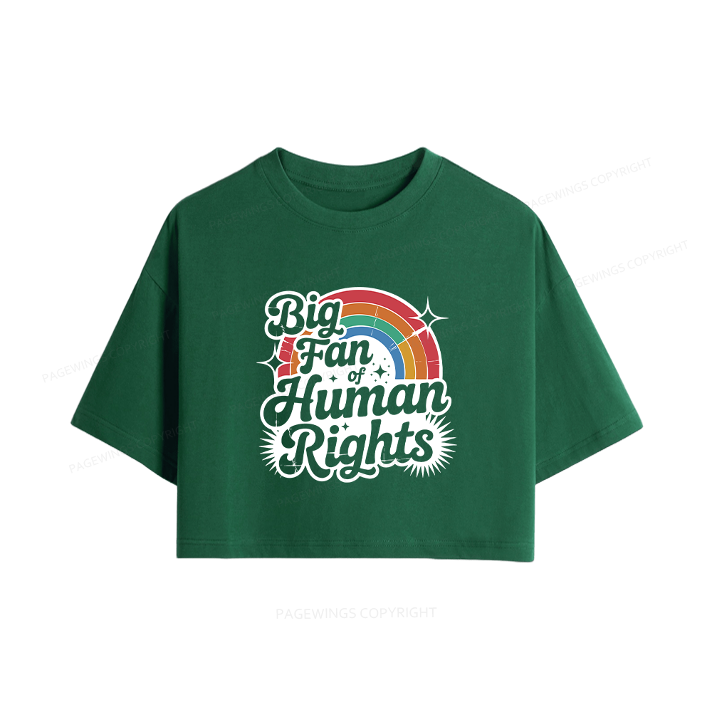 Pagewings Big Fan of Human Rights15985 Book Women Crop Tops