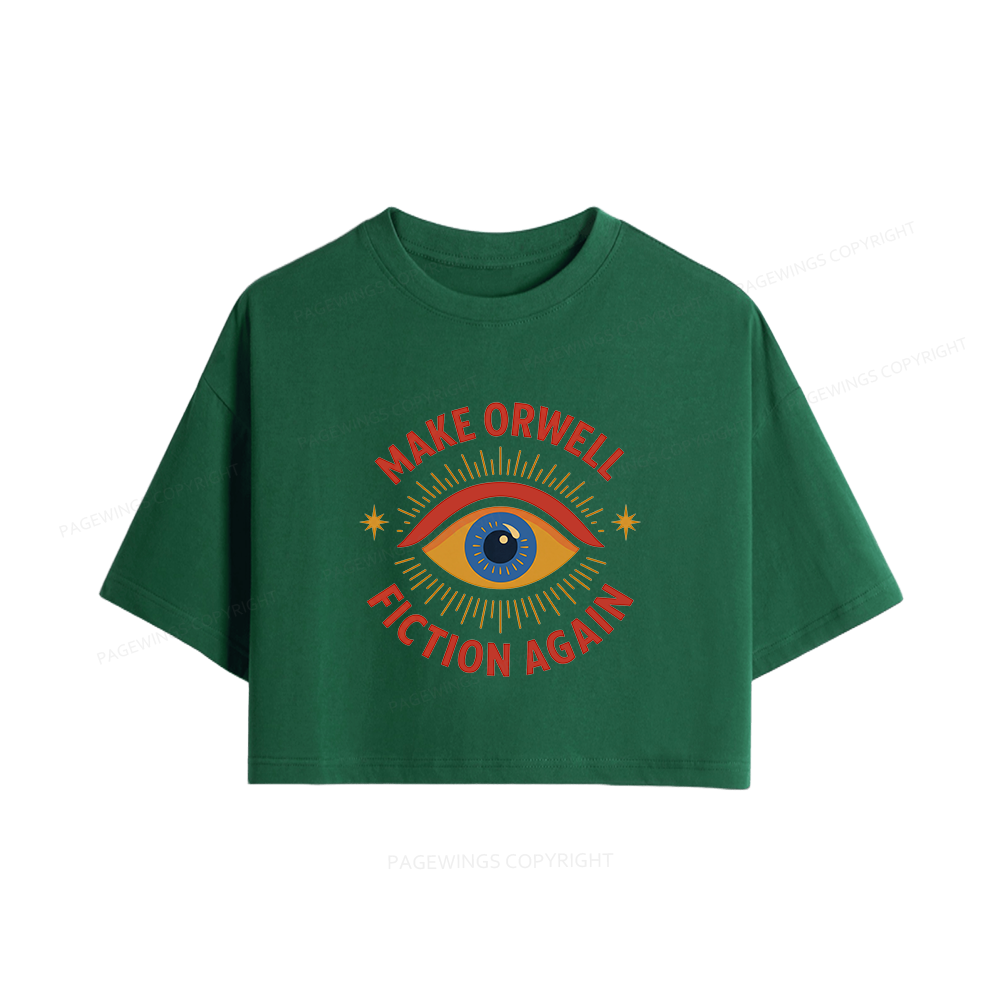 Pagewings Dystopia Quote16117 Book Women Crop Tops
