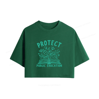 Pagewings Protect Public Education15808 Book Women Crop Tops