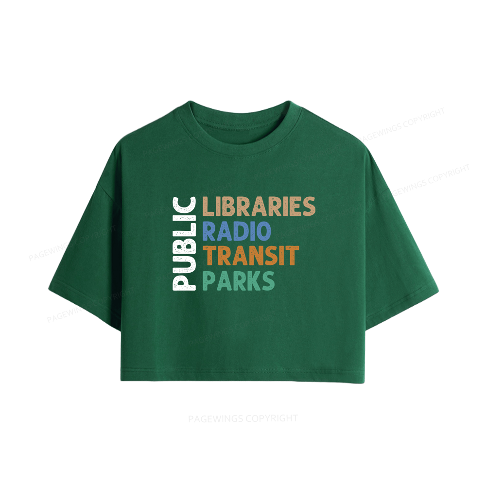 Pagewings Public Libraries16055 Book Women Crop Tops