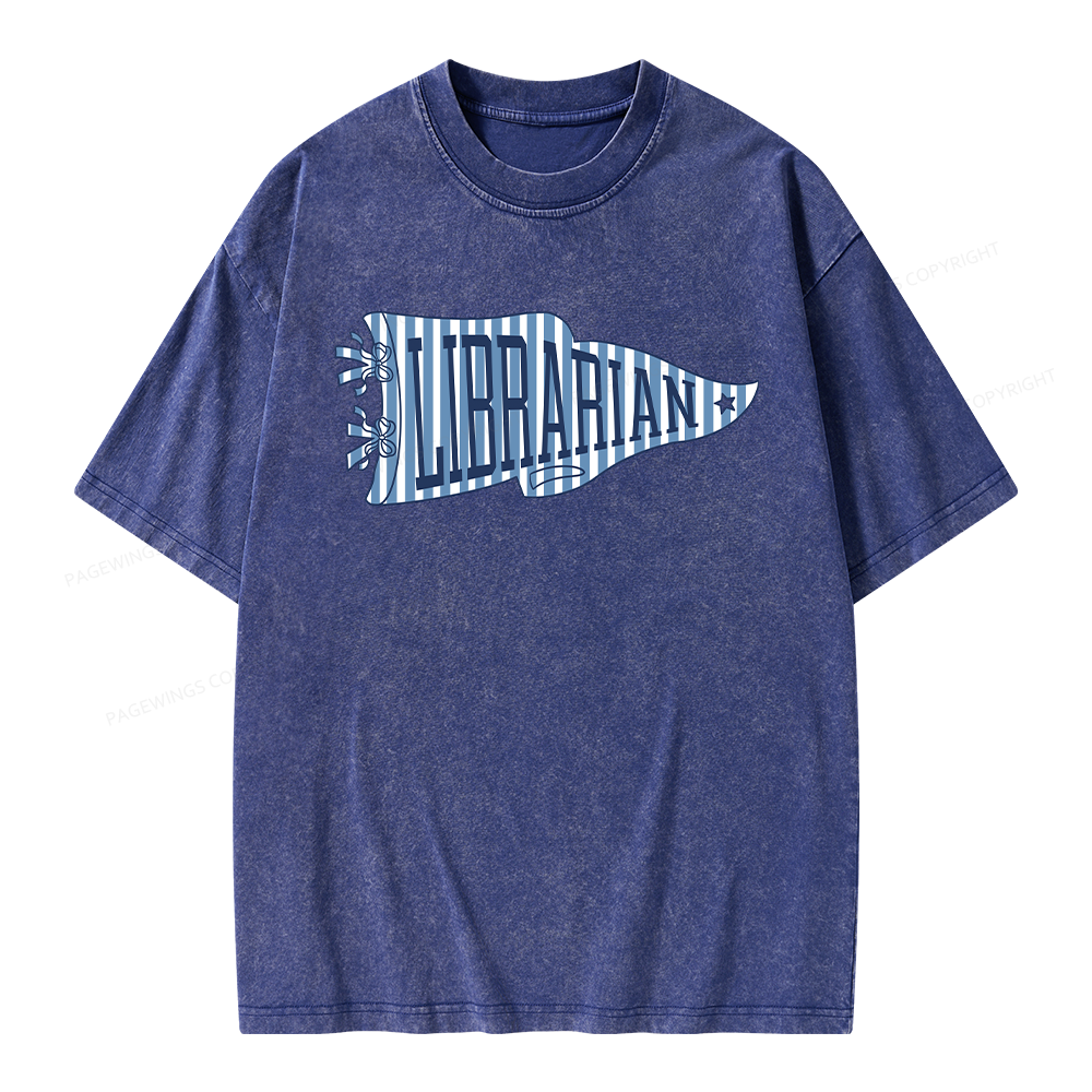 Pagewing School Librarian Unisex Washed T-shirt
