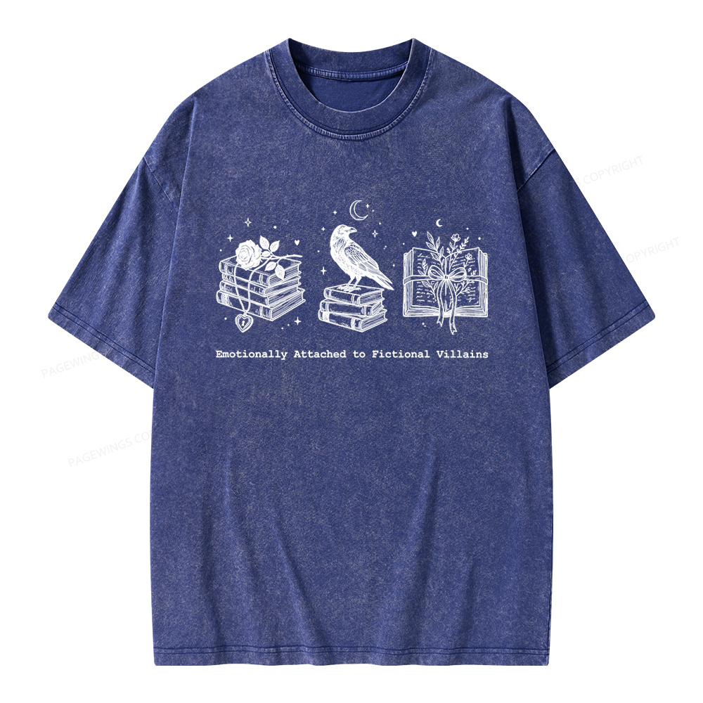 Pagewings Dark Romance Reader Unisex Washed T-shirt