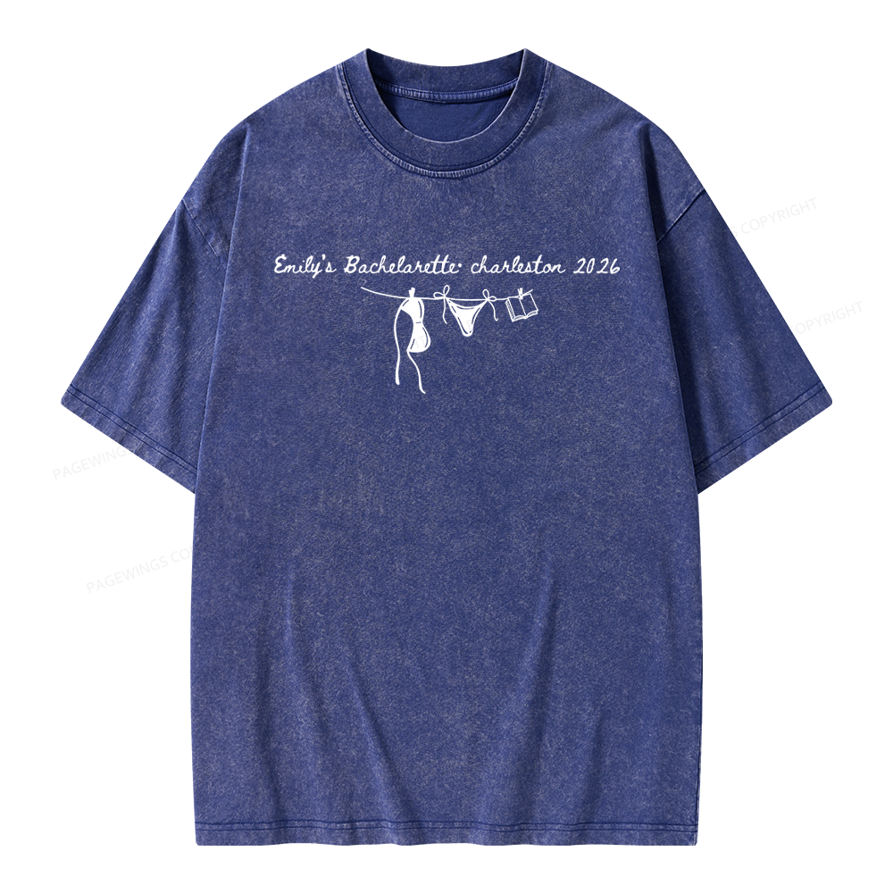 Pagewings Personalized Beach Party Unisex Washed T-shirt