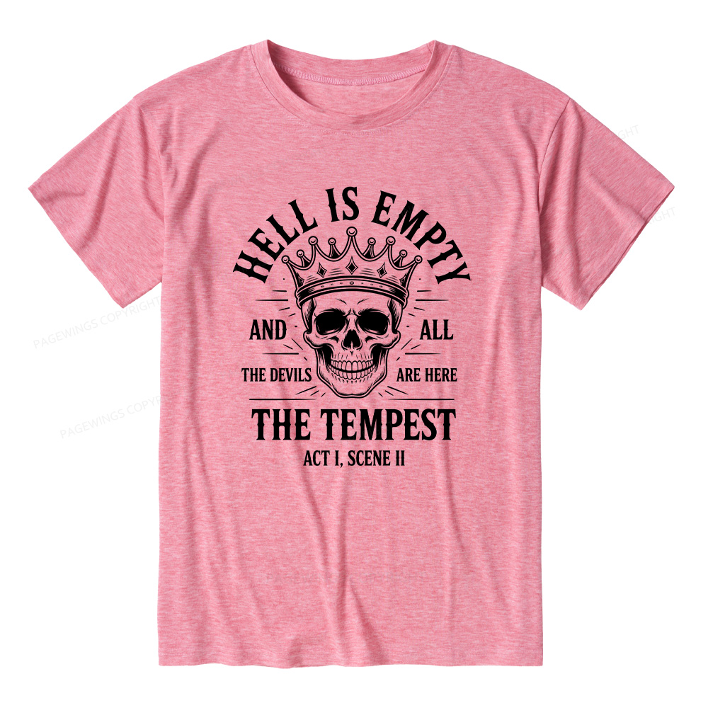Pagewings Hell is Empty and All The Devils are Here Bookish Unisex Heather T-Shirt