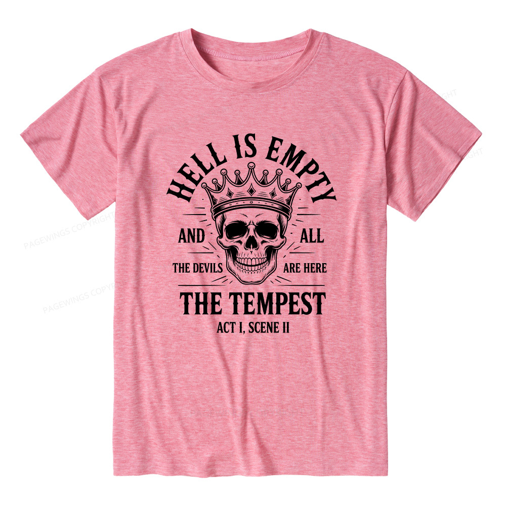Pagewings Hell is Empty and All The Devils are Here Bookish Unisex Heather T-Shirt