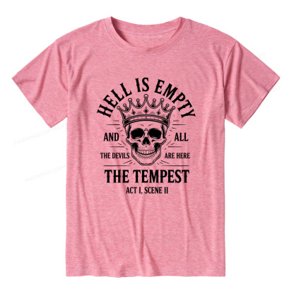 Pagewings Hell is Empty and All The Devils are Here Bookish Unisex Heather T-Shirt