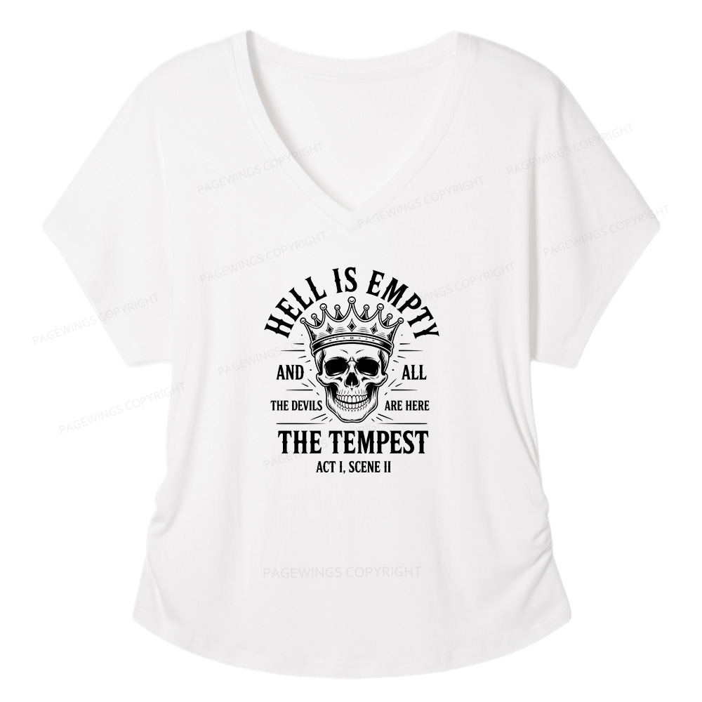 Pagewings Hell is Empty and All The Devils are Here Soft Women's Modal V-neck T-shirt  