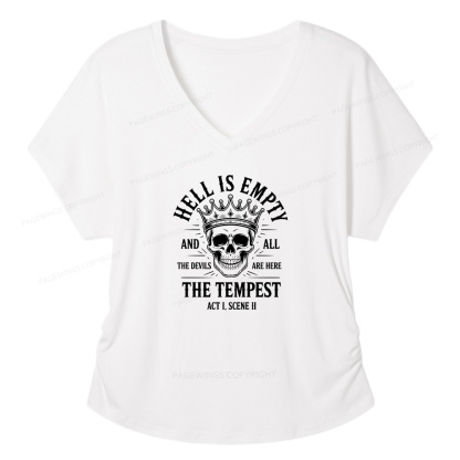 Pagewings Hell is Empty and All The Devils are Here Soft Women's Modal V-neck T-shirt  