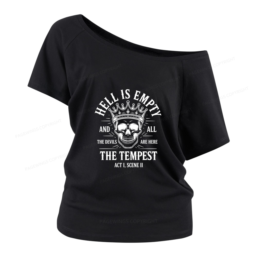 Pagewings Hell is Empty and All The Devils are Here Women Off Shoulder T-shirts