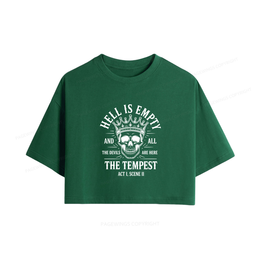 Pagewings Hell is Empty and All The Devils are Here Book Women Crop Tops