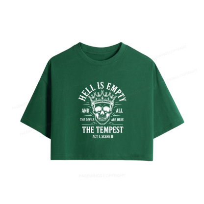 Pagewings Hell is Empty and All The Devils are Here Book Women Crop Tops