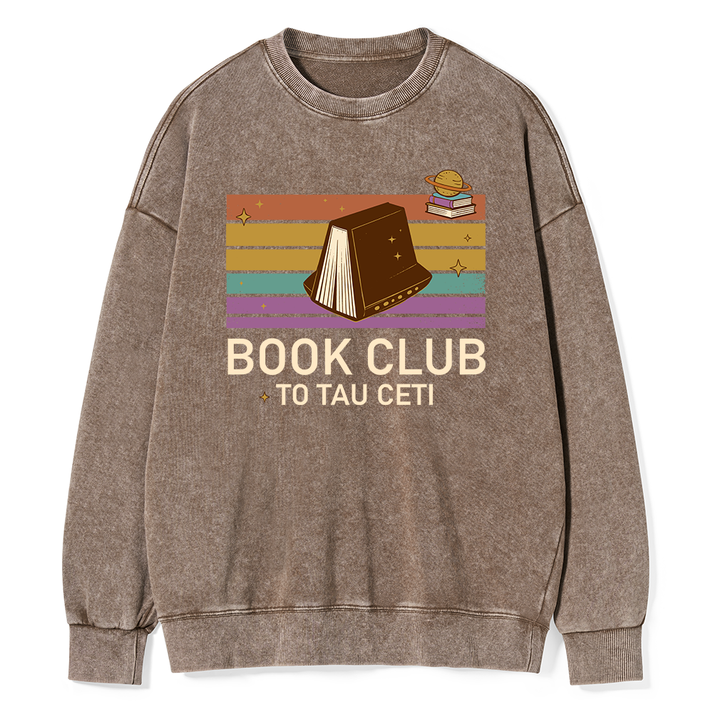 Pagewings Book Club To Star Unisex Washed Sweatshirt