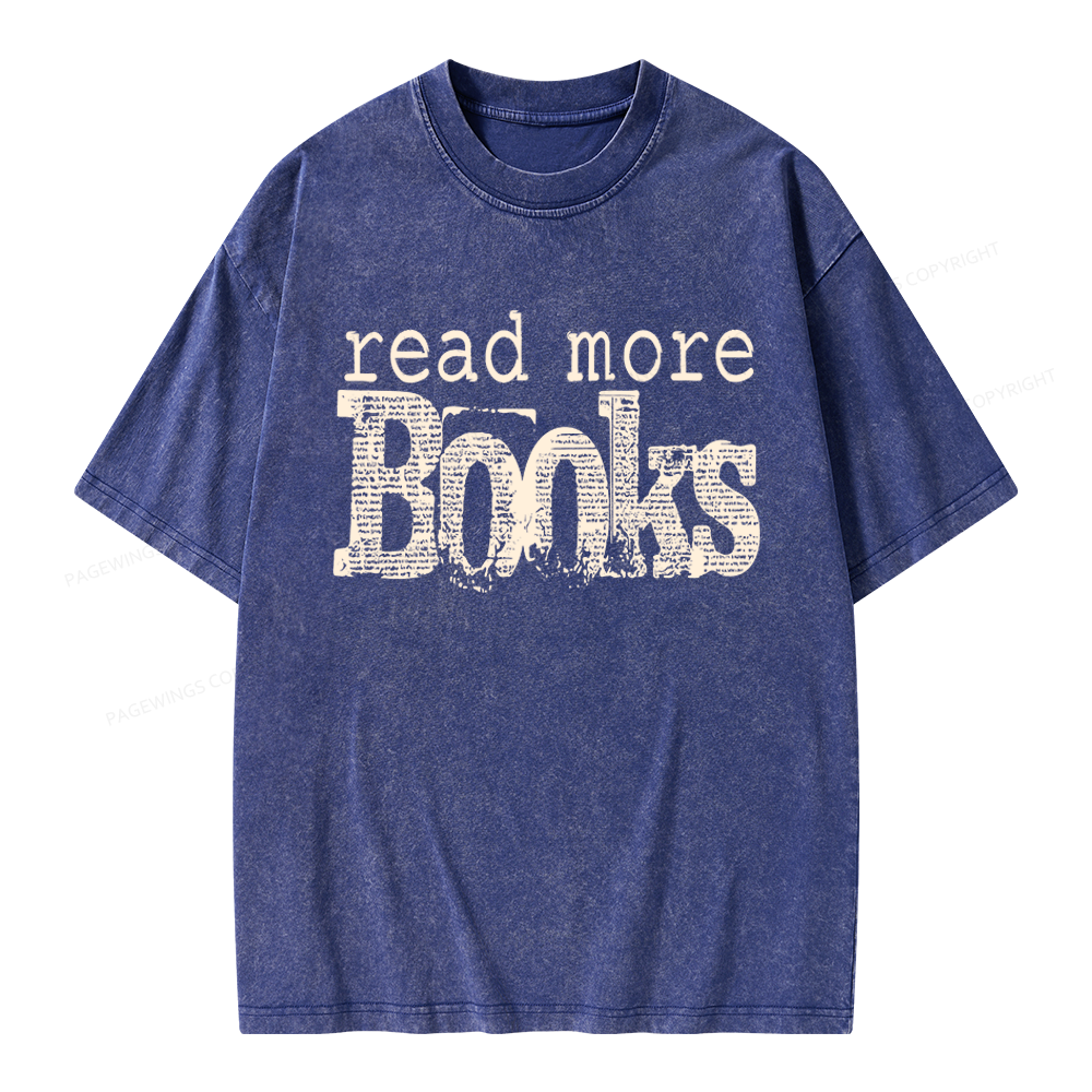 Pagewings Read More Books Unisex Washed T-shirt
