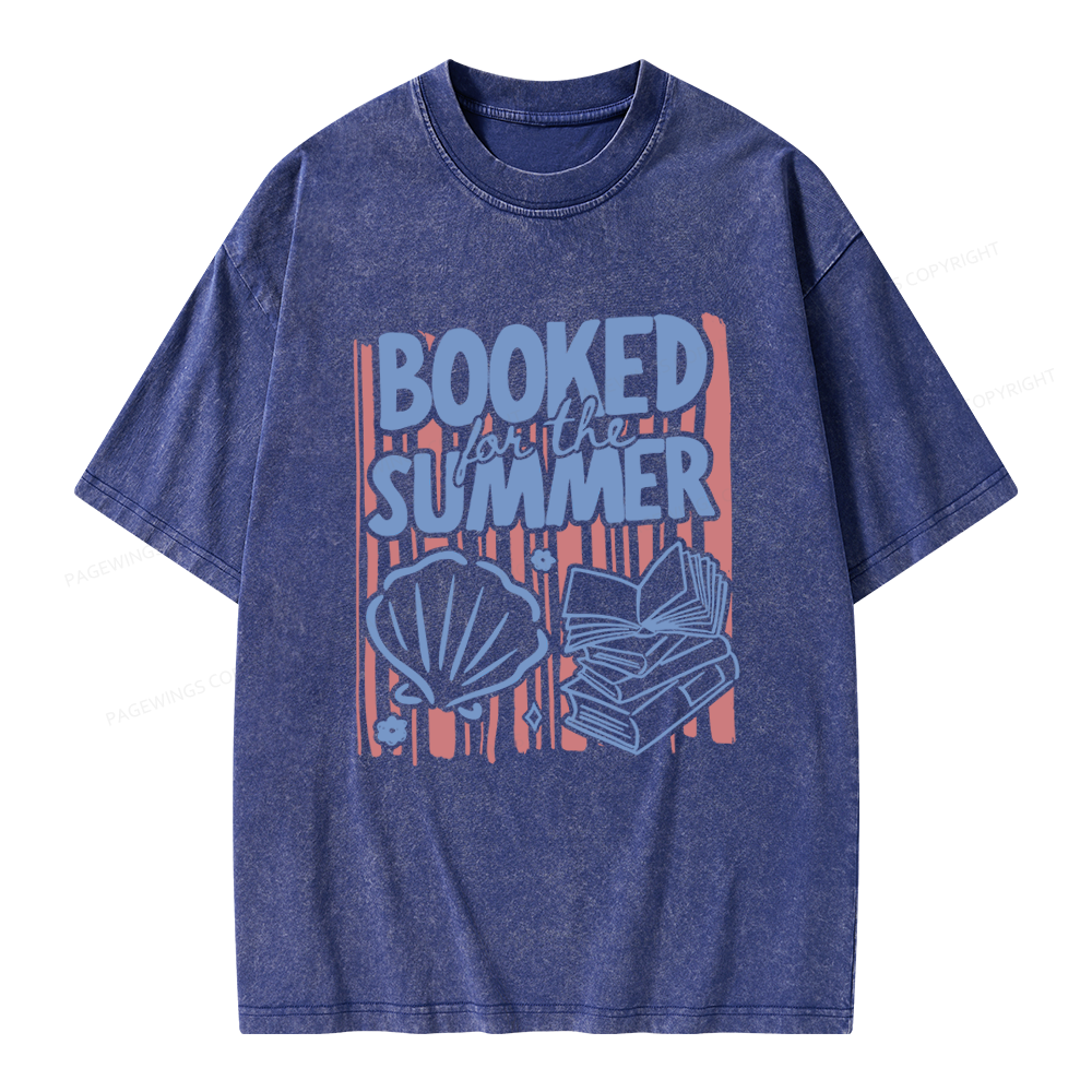 Pagewings Booked for the Summer Unisex Washed T-shirt